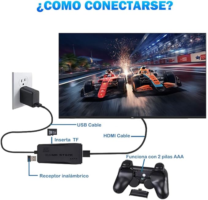 Consola de juegos inalámbrica retro Stick de 64 GB