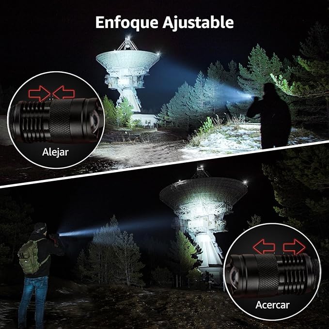 Mini linterna recargable zoom