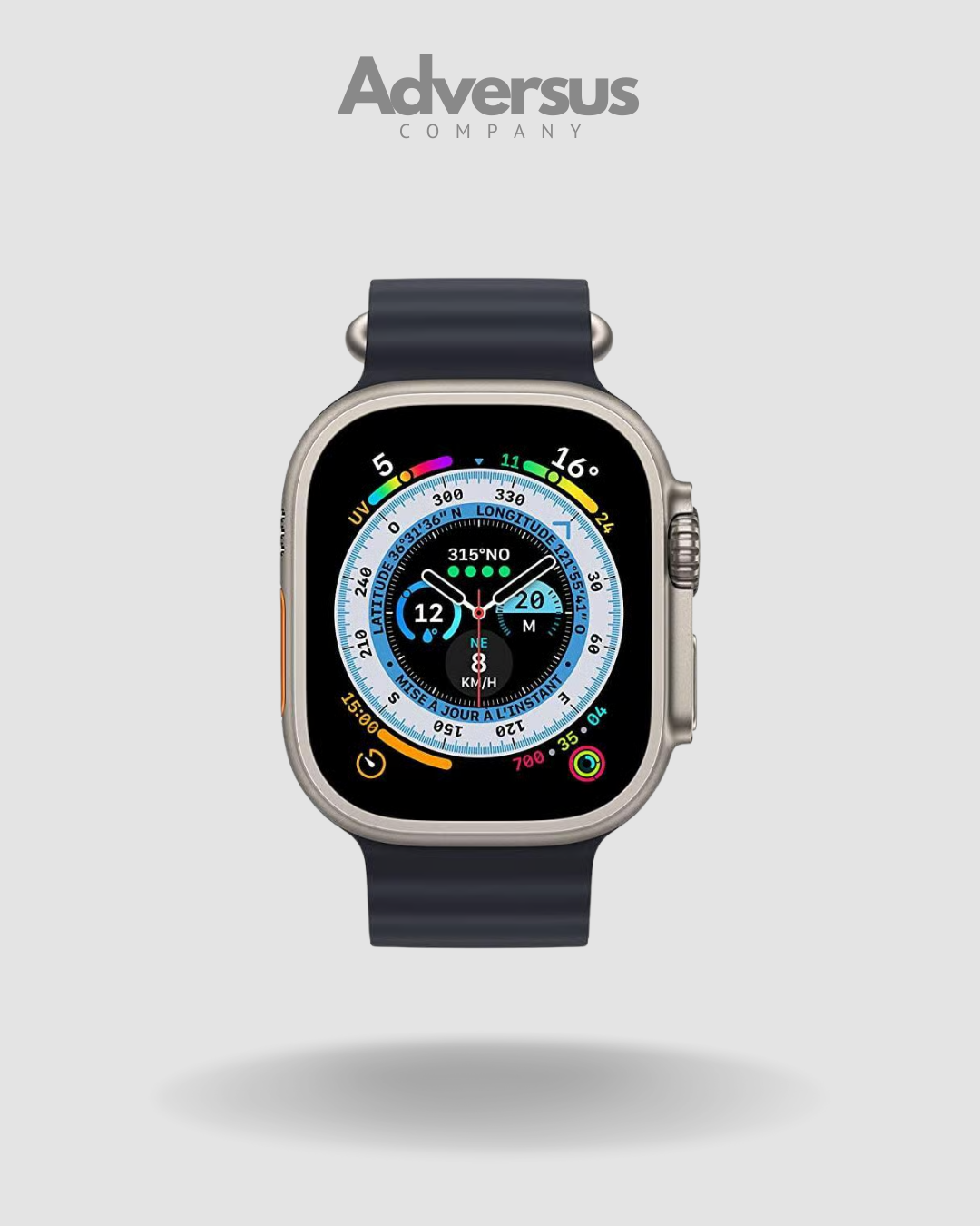 Smartwatch Ultra Pro con 2 correas | negro + blanco
