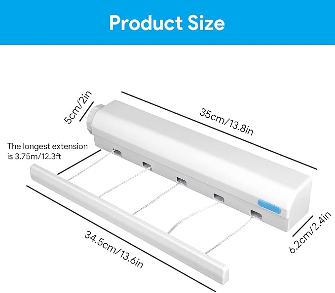 Tendedero retráctil plegable pared