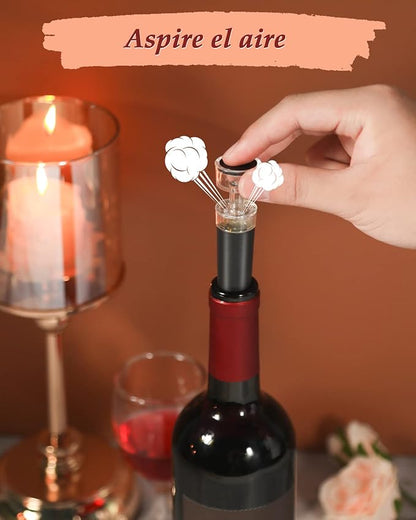 Sacacorchos eléctrico + abridor de vino transparente