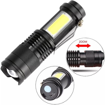 Mini linterna recargable zoom