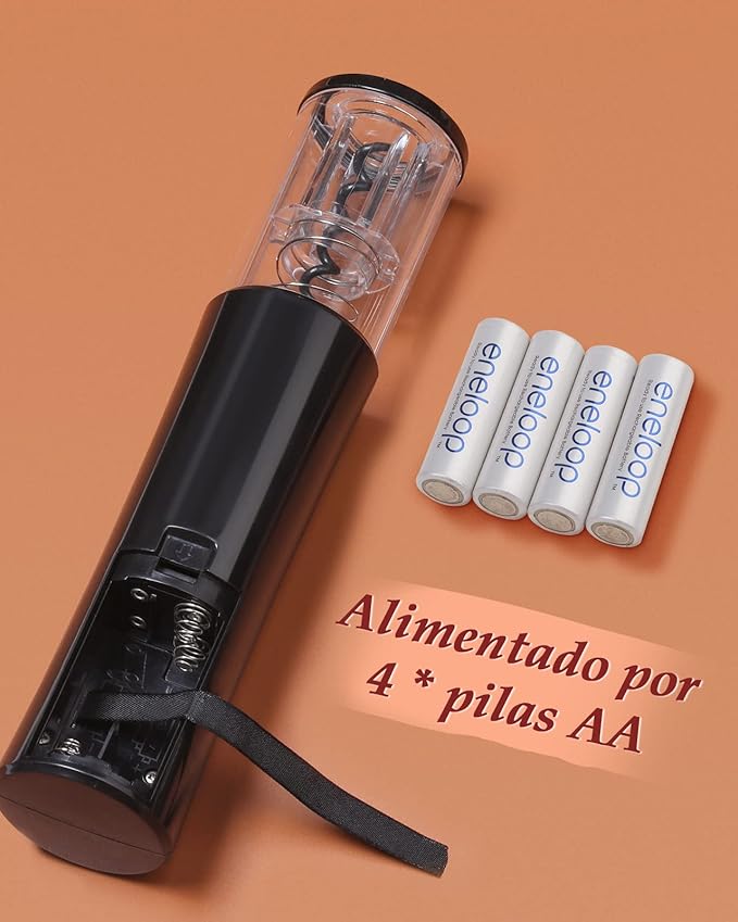 Sacacorchos eléctrico + abridor de vino transparente