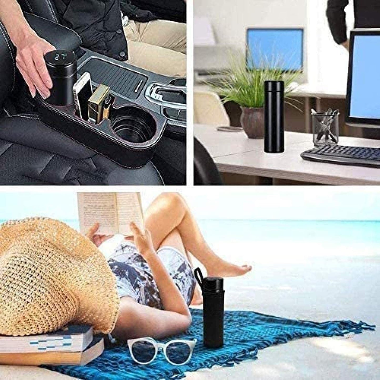 Termo frio y calor con pantalla negro