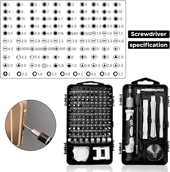 Kit Destornillador de Precisión 115 en 1