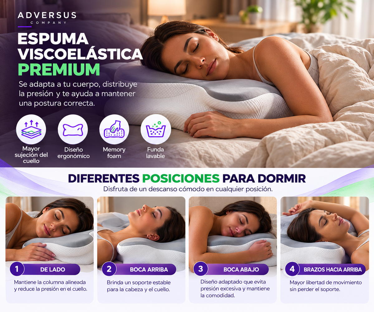Almohada Cervical Ergonómica Memory Foam | Adversus Comfort