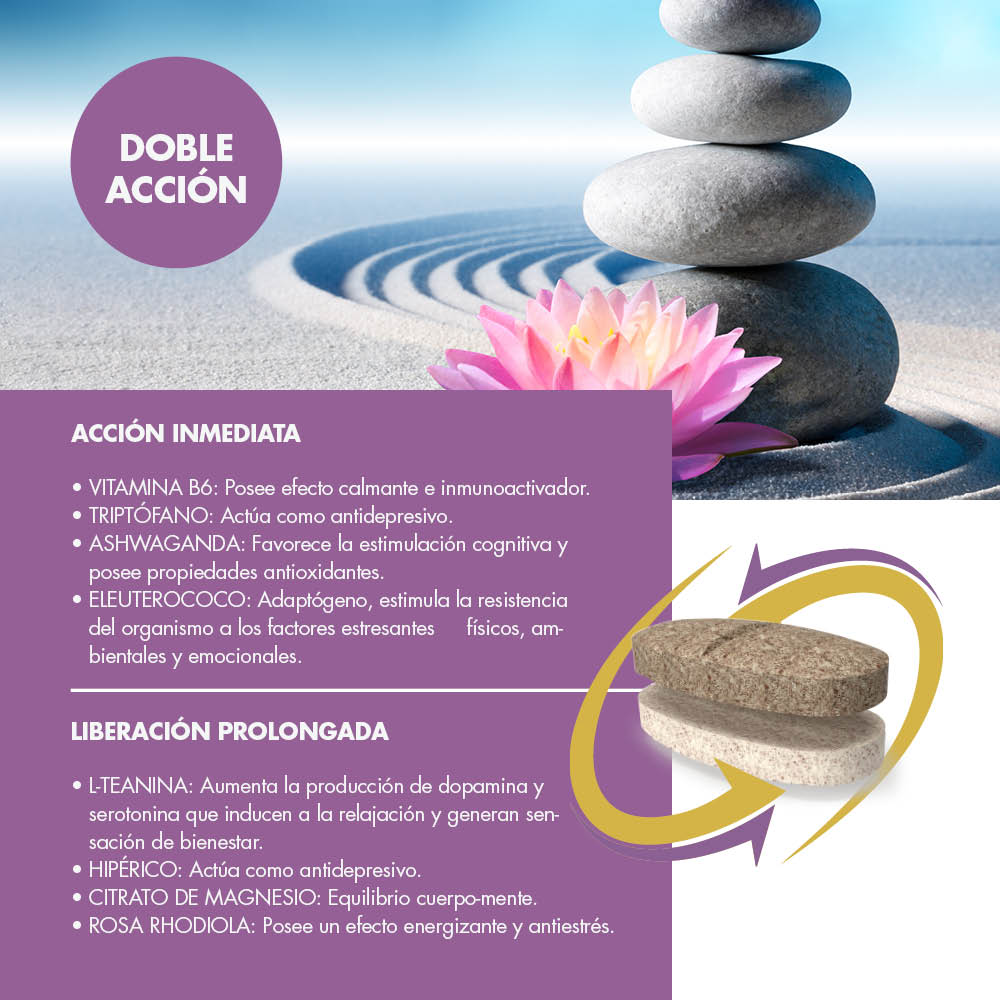 Antiestrés Doble Acción 30 Comprimidos – Relajación y Energía Positiva