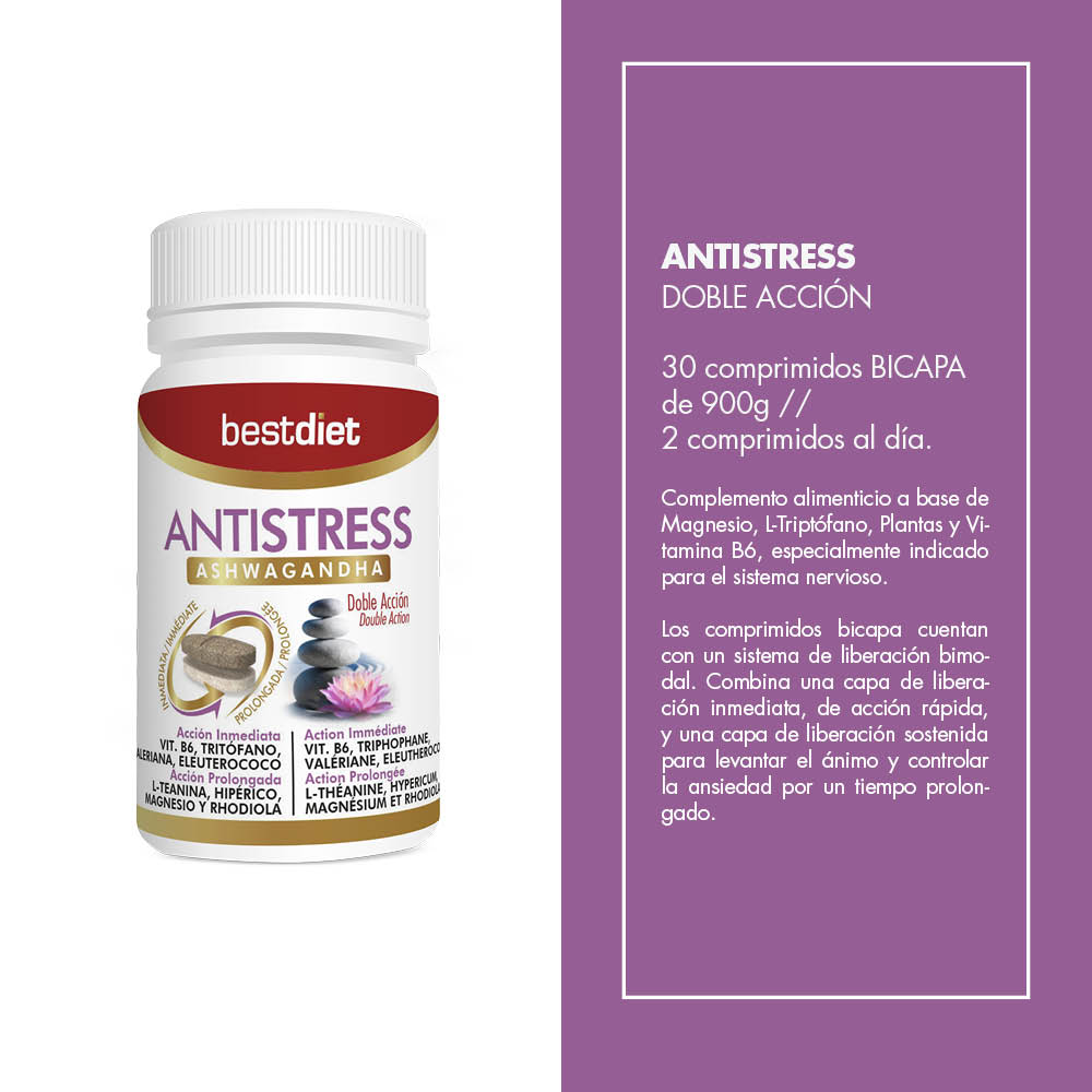 Antiestrés Doble Acción 30 Comprimidos – Relajación y Energía Positiva