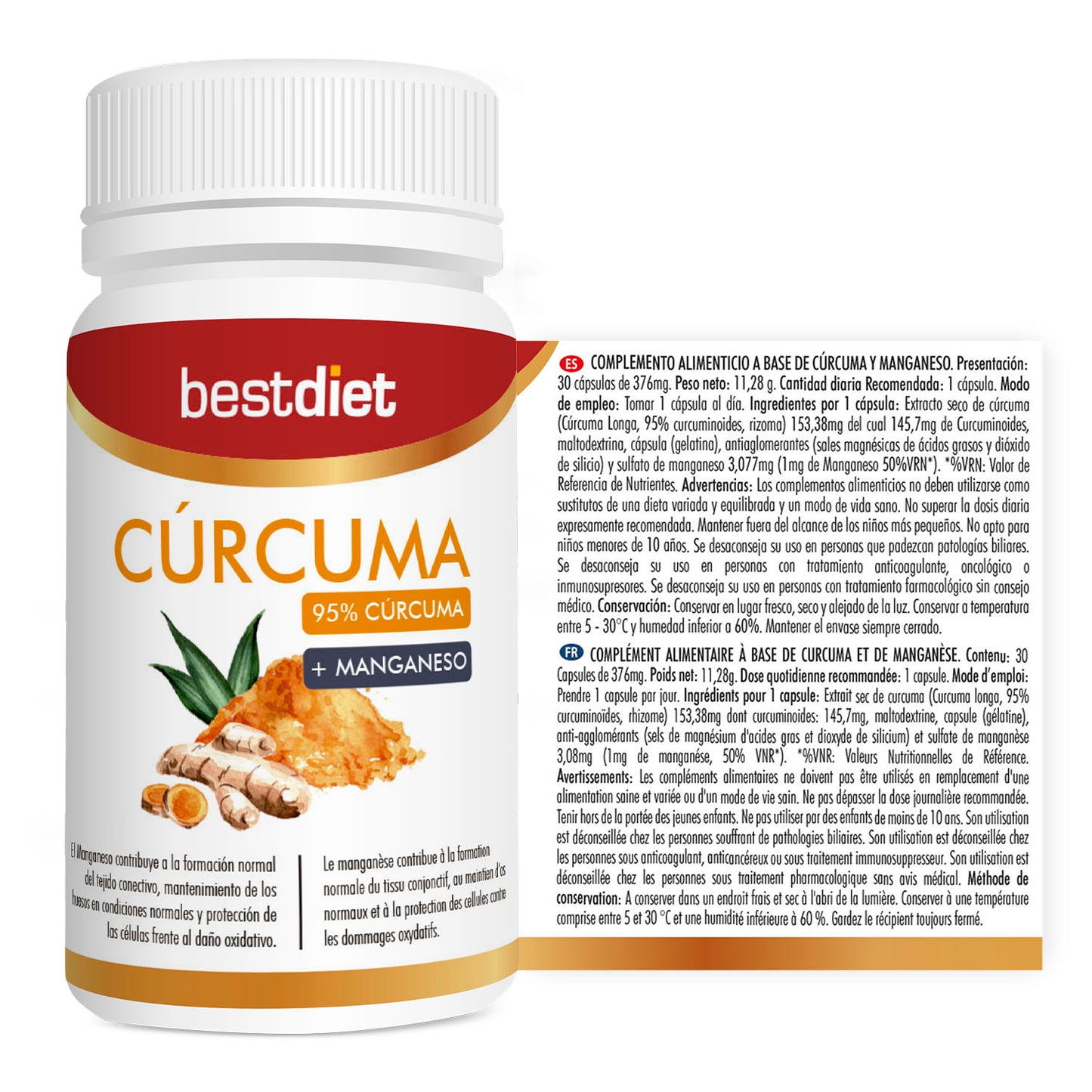 Cúrcuma 30 Cápsulas – Apoyo Articular y Antioxidante Natural
