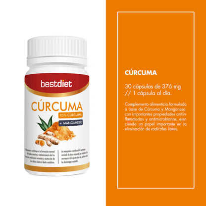 Cúrcuma 30 Cápsulas – Apoyo Articular y Antioxidante Natural